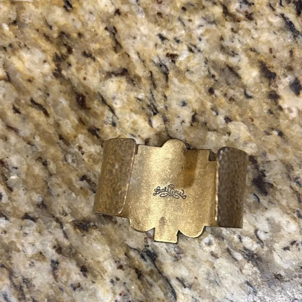 Lucky Brand Gold Cuff with Turquoise and Green Accents